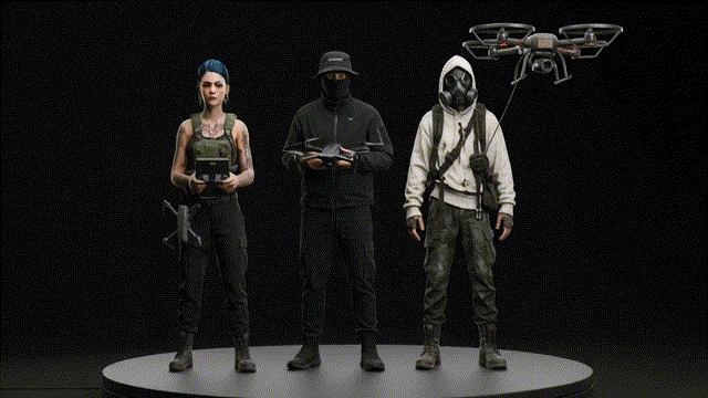 Supplied cast design study of operators and a drone